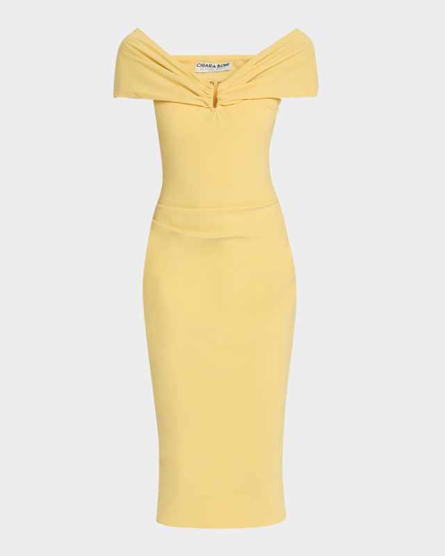 Kyoji Off-Shoulder Midi Sheath Dress